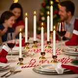 Flameless Window Candles With Remote Timer, Battery Operated Taper Candles With Wreath, 3D Wick Flickering For Christmas Decoration, Removable Suction Cups And Gold Holders Included (6 Packs)