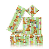 Cartoon Australian Kangaroo With Happy Birthday Cake And Balloon Gift Animal Wrapping Paper Set Of 6 Folded Flat 6 Sheets In 1 Design: 23 Sq. Ft. Ttl, Birthday Gift Wrap For Paties Newborn Boy Baby Shower Christening Baptism
