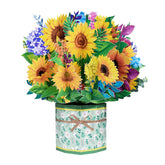 Sunflower Bouquet Pop Up Card, 3D Flower Greeting Card With Envelopes For Any Occasion, Birthday, Mother'S Day, Anniversary, Valentines Day, Handmade Gifts, Foldable Flower Cards For Friends