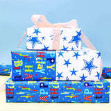 Reversible Birthday Wrapping Paper For Boys Girls Kids Adults Baby Shower - Colorful Happy Birthday Gift Wrap Paper For Party - Gift Wrapping Paper Roll, 17.7 Inch X 33 Feet, High Gloss