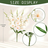 2 Bundles Champagne Gladiolus Artificial Flowers 10 Heads 26.38" Silk Faux Gladiolus Flowers For Wedding Centerpieces, Home Table Party Decor(Champagne)