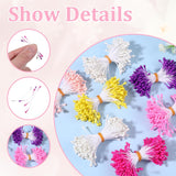 1050 Pcs Mini Flower Stamen, 3Mm Artificial Pearl Floral Pistil, Double Heads Flower Stamen For Card Scrapbook Making Decoratiaon Diy Flowers Craft