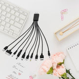 10 in 1 Universal Multi Charging Cable USB Charger Cord with 10 Connectors for Phones Tablets MP3 MP4