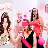 Pin The Ring On The Bride Game - 42 Pcs Rings, Large Bridal Games Poster For Shower, Wedding, Birthday, Carnival Party Supplies