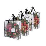 4 Pack Wreath Storage Bag And Christmas Decoration Garland Container, 30 Inch Clear Wreath Bag, Holiday Decoration Organizers. Moving Boxes, Packing Supplies For College (Square - 4 Pack)