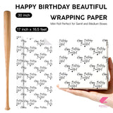 Birthday Wrapping Paper For Women - Mini Roll - 17 Inch X 16.5 Feet - Happy Birthday Beautiful Wrapping Paper For Special Friend, Girlfriend, Wife