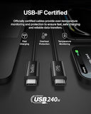 2 Pack 6.6FT USB C to USB C 240W Fast Charging Cable Braided Charger Cord for iPhone 17 Galaxy S26 MacBook iPad Pixel