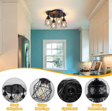 4 Light Adjustable Semi Flush Mount Ceiling Light Black Farmhouse Kitchen Fixture