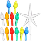 150 Pieces Ceramic Christmas Tree Replacement Lights, Multi Color Medium Plastic Light Up Twist/Bulbs And 1 Piece Cerami