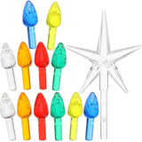 150 Pieces Ceramic Christmas Tree Replacement Lights, Multi Color Medium Plastic Light Up Twist/Bulbs And 1 Piece Cerami