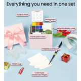 Travel Watercolor Paint Sets - 9 Pigment Colors, All-In-One Kits (Pouch, Brush, Cardstock), Bulk Watercolor Sets For Studios & Gifting