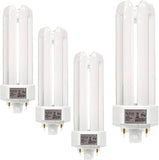 32W T4 Tri Tube CFL Light Bulb GX24Q-3 4-Pin Base 4200K Cool White 2030 Lumens 4 Pack