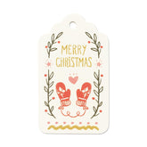 100 Hang Tags Scalloped Top With Cotton Strings 66Ft For Holiday (Merry Christmas)