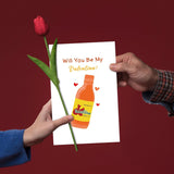 Will You Be My Valentina Hot Sauce Inspired Valentine'S Day Card For Him Her, Cute Mexican Sauce Lover Q&A Greeting Card
