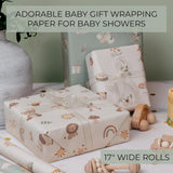 Beautiful Gift Wrapping Paper Rolls For Baby Shower - Cute Set Of 3 Quality Rolls For Birthdays & Baby Showers - Add A Touch Of Magic To Every Gift You Wrap - 17 X 120 In