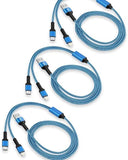 3 Pack 4FT 2 in 1 USB A to Lightning USB C Fast Charging Cable for iPhone Android