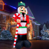 12 Foot Giant Christmas Inflatables Nutcracker Decoration Outdoor Blow Up Candy Cane Christmas Decoration With Build-In