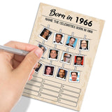60Th Birthday Party Games, Born In 1966 Games, Birthday Party Supplies For Adults, Fun 1966S Party Game?Pack Of 30 Cards