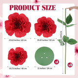 1 Set 4.5 Ft Valentine'S Day Giant Artificial Flowers Giant Rose For Valentines Decorations Huge Flannel Flower With Standing Base Creative Gift For Window Reception Banquet Ceremony (Red)