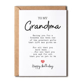 To My Grandma - Grandma Birthday Card - Grandma Is The Greatest Gifts In My Life - Birthday Card For Grandma - Gift For Grandma Card- Christmas Gifts For Grandma