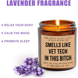 Vet Tech Scented Soy Wax Candle - 8Oz, 50Hr Burn Time, Modern Style, Lavender Scent, Indoor Use, Spa/Relaxation, Unique Fragrance Blend