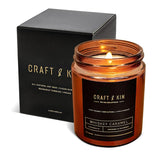 Scented Candles For Men | Premium Whiskey Caramel Winter Candle | All-Natural Scent For Home | Long Lasting Candles With 45 Hour Burn Time, 8Oz