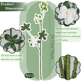 4 Pcs Artificial Branches With Leaves And White Silk Flowers Rhododendron 29" Long Stem Faux Twigs And Branches For Vases Fillers Artificial Plants Indoor Fake Greenery Stems For Home Decor
