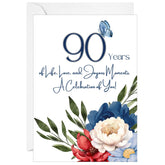 90Th Birthday Greeting Card, 90 Years Old, Happy 90Th Birthday Card