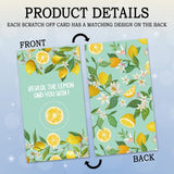 32 Pcs Lemon Theme Scratch Off Cards, Lemon Bridal Shower Scratch Off Tickets, Lottery Prize Raffle Tickets For Wedding Engagement Party, Funny Citrus Fruits Birthday Party Cards Supplies