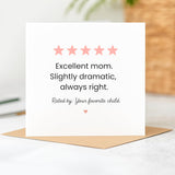 -Funny Family Birthday Cards "Excellent" Personality Series - Humorous Greeting Cards For Aunt Uncle Mom Dad Sister | Premium 300Gsm Cardstock 5.7X5.7 Inch Square | With Envelope | Perfect For Family Appreciation (Mom)