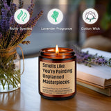 Scented Candle, Gifts For Artists, Painters - Cool Birthday, Appreciation, Valentines Gifts For Artist, Art Teacher, Painting Lovers - Funny Art Studio Decor, Artistic Ideas For Artsy Women, Men