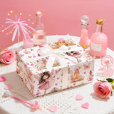 Fairy Wrapping Paper Roll - Mini Roll - 17 Inch X 16.5 Feet - Pink Fairy Tale Girls Birthday Wrapping Paper Perfect For Kids Girls Birthday, Baby Shower
