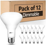 BR30 LED Light Bulbs 12 Pack E26 65W Equivalent Dimmable 4000K Cool White Recessed Flood Lights