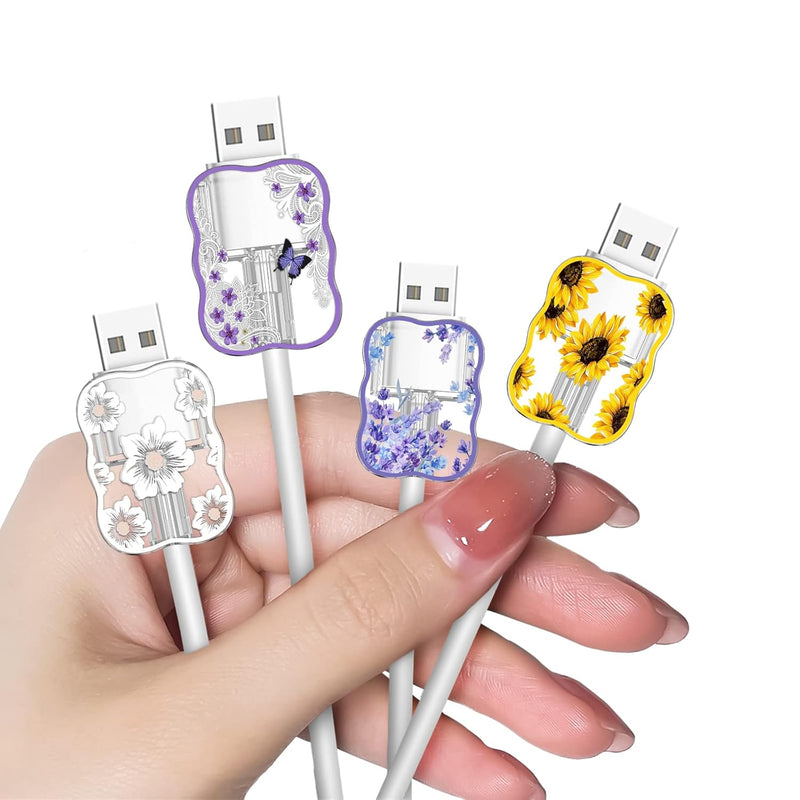 Flower Charger Cable Protector For Samsung Android Usb Charger Cute Wave Edge,