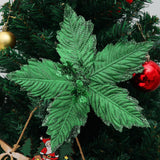 12 Pcs Glitter Green Christmas Flower For Party 10.23Inch Artificial Christmas Poinsettia Flowers With Stems Christmas Tree Green Flower Ornaments For Xmas Tree Wreath Floral Holidaydecorations