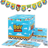Cartoon Toy “It’S A Boy” Baby Shower Diaper Raffle Box With 50 Tickets & Cards – Toy?Inspired Party Game Decoration Supplies