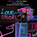 Rainbow Neon Sign USB LED Wall Light Hanging or Standing Acrylic Decor for Bedroom Bar Shop