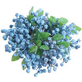 6 Pcs Artificial Blueberries Fake Blue Berries Fruit Blueberry Artificial Flowers Plant For Home Wedding Office Party Decor, 9.1 Inches