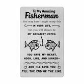 Fishing Gifts For Boyfriend Husband - Romantic Fisherman Wallet Card From Girlfriend Wife, Valentine’S Day Love Gift For Him