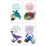 Mini Ocean Under The Sea Theme Valentines (Wallet-Sized Cards With Tiny Envelopes) For Valentine'S Day (Set Of 24)