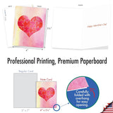 36 Assorted Valentine'S Day Notecards Boxed Set 4 X 5.12 Inch With Envelopes (6 Designs, 6 Each) Lots Of Hearts Am10973Vdg-B6X6