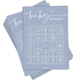 Baby Shower Bingo Game For Boy Or Girl, Pre-Filled Fun Baby Shower Activity, 50 Cards, Blue