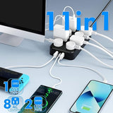 Outdoor Weatherproof Power Strip 8 Outlets 3 USB Ports 6 Ft Extension Cord