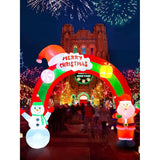 10 Ft Christmas Inflatable Santa Claus Snowman Rainbow Archway Decorations With Build-In Leds, Holiday Inflatables Decor