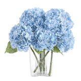 Baby Blue Hydrangea Artificial Flowers 3Pcs Lifelike Faux Hydrangea Real Touch Fake Flowers For Home Wedding Christmas Office Party Living Room Decoration,22Inch