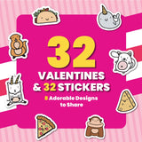 Dolphin Hat Games Valentine'S Day Cards - Great For Kids' School And Classroom Exchange - Includes Durable Vinyl Stickers - 32 Count