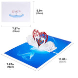 Swan Couple 3D Pop Up Card - 3D Handmade Paper Art For Romantic Wedding, Anniversary, Valentine'S Day Card With Envelope - Love Greeting Card (1 Set)