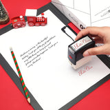 4 Pieces Santa Claus Signature Stamp Christmas Self Inking Rubber Stamp Santa Stampers Christmas Gift Tag For Office Home Party Red Ink
