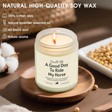 Funny Horse Gifts For Women, Girls, Men, Unique Birthday Christmas Horse Lover Gift For Women, Riders, Equestrian, Natural Soy Wax Lavender Scented Candle