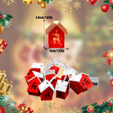 Christmas Lights, 6.56 Ft 10 Led Christmas Wooden House String Lights Battery Operated Xmas Tree Hanging Ornament Lights